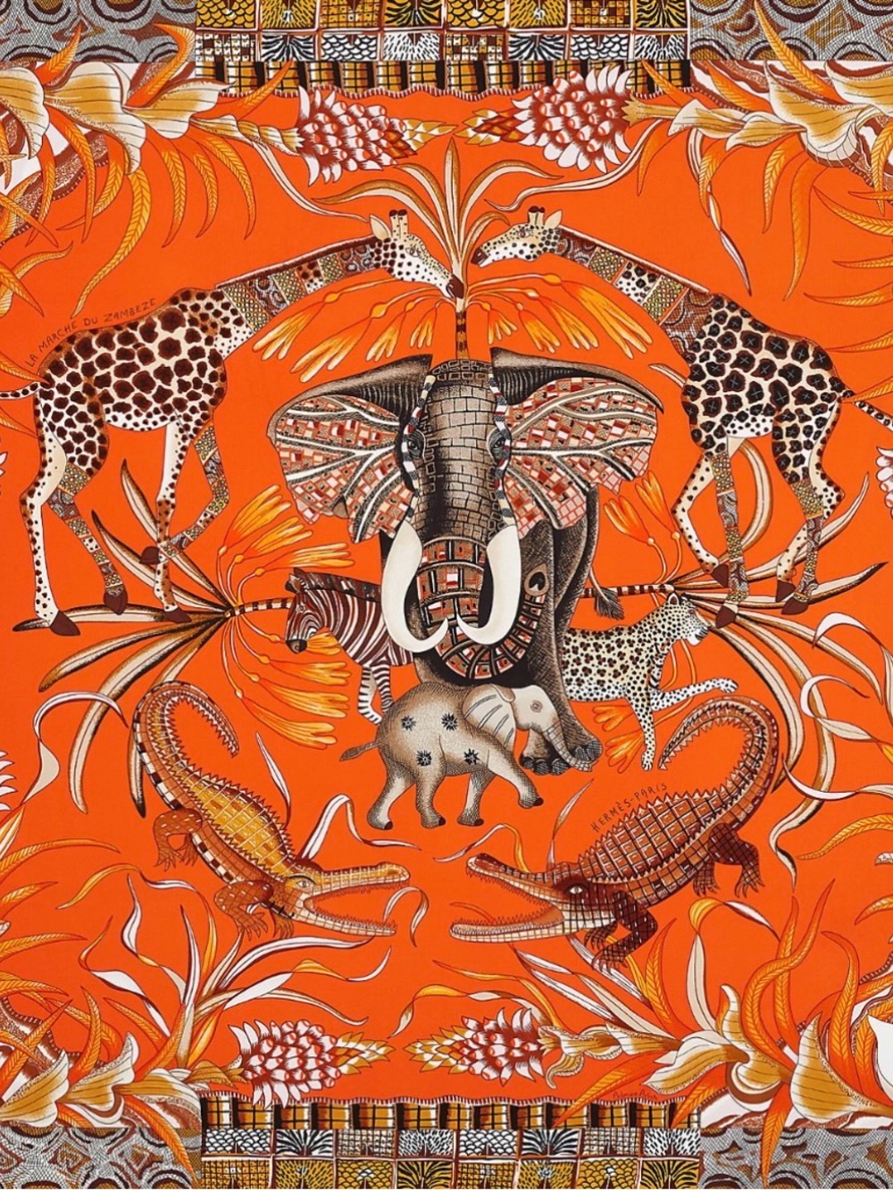Hermes La Marche du Zambeze scarf 90
